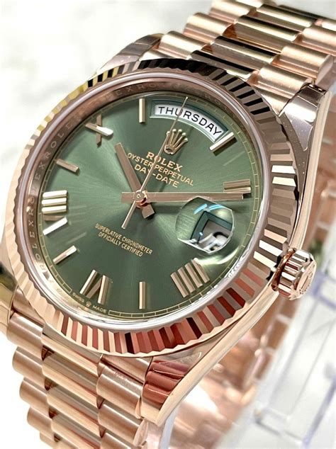 rolex daydate 40 olive dial.